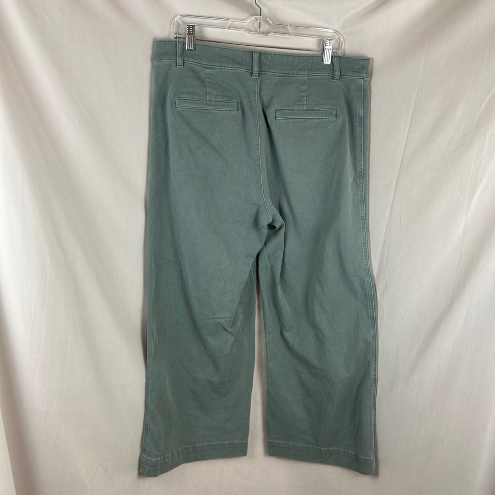 LOFT Palmer Wide Leg Pants Sage Green Utility Patch Pocket Trousers Womens 12 - Picture 5 of 9